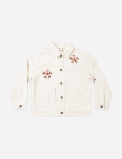 Rylee + Cru Denim Chore Coat Daisy Patches
