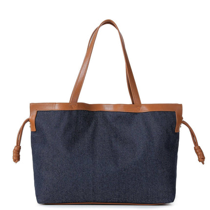 Cinched Denim Tote Bag -Reese Indigo