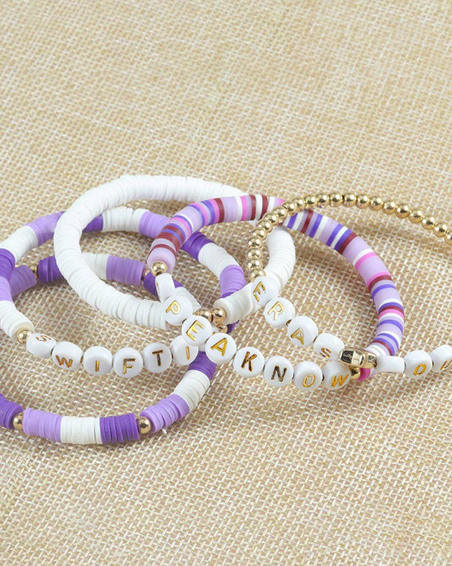 5PCS COLORED LETTER MULTI-LAYER BEADED BRACELET_CWAJE0711