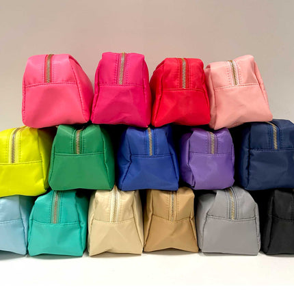 Personalized Emma Round Zippered Nylon Cosmetic Pouch Bag