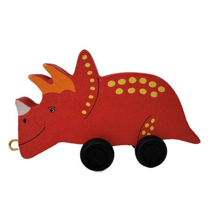 Wooden Triceratops Dinosaur - Personalized Name Train Piece
