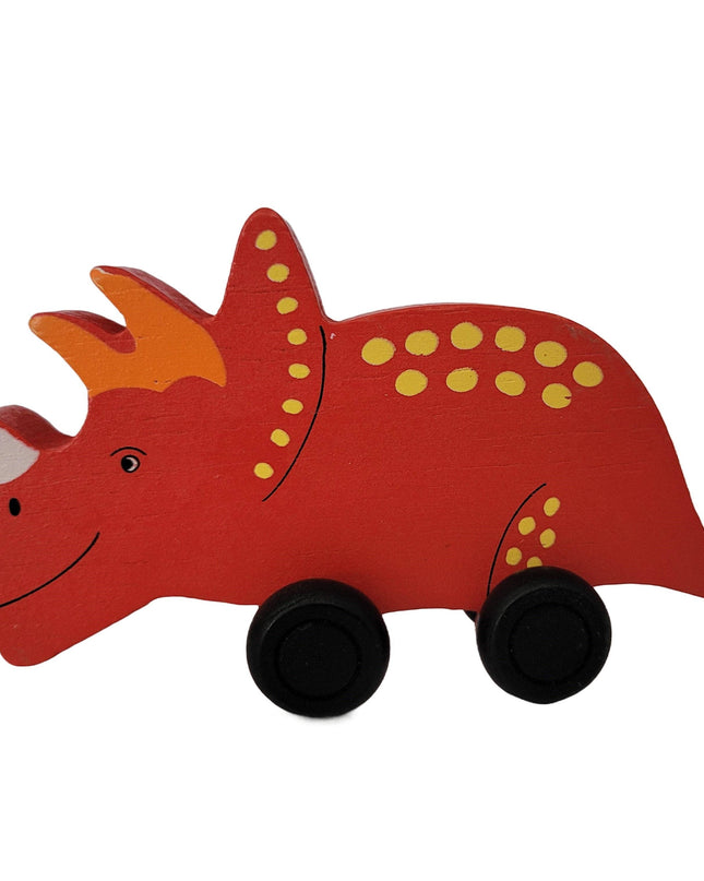 Wooden Triceratops Dinosaur - Personalized Name Train Piece