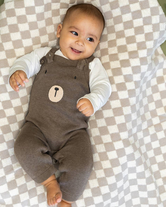 Bear Sweater Knit Baby Overall & Bodysuit Set (Organic)