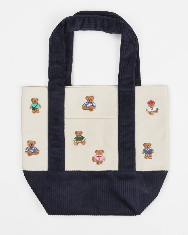 TEDDY BEAR Embroidered Canvas Mini Tote Bag