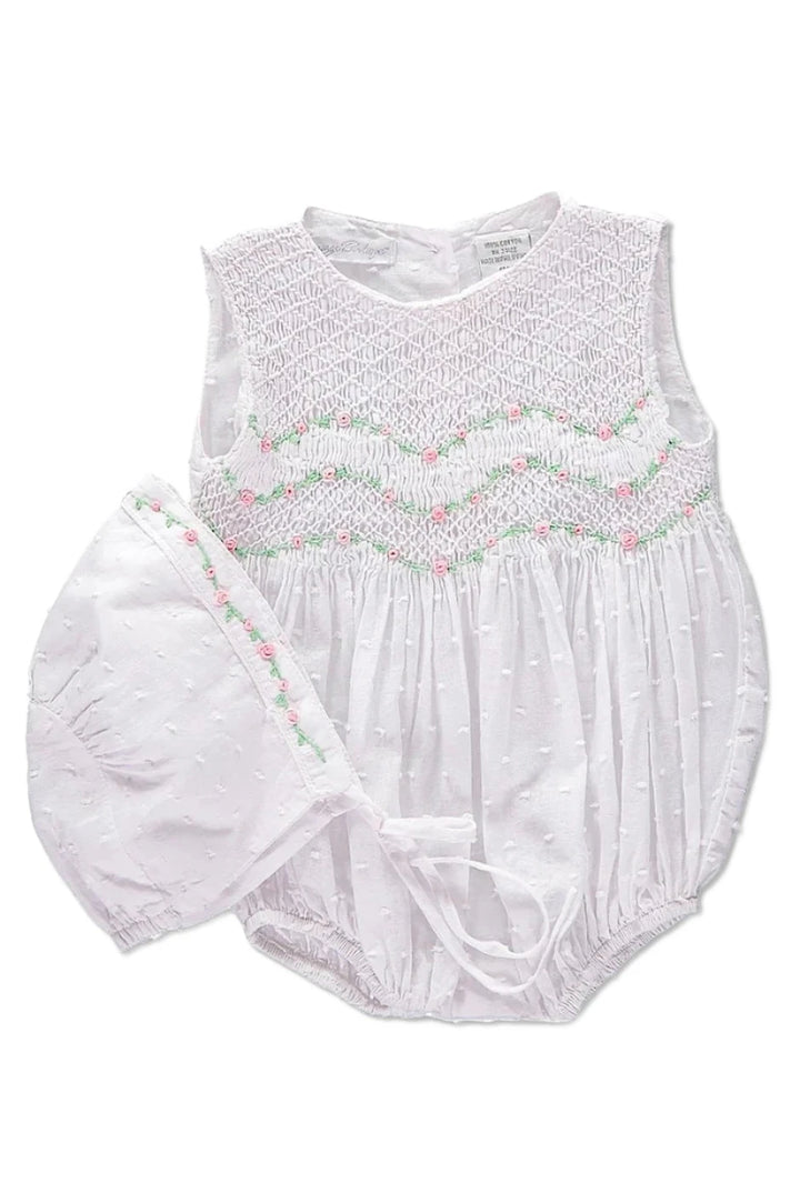 Whimsical Baby Girl Bubble Romper with Bonnet