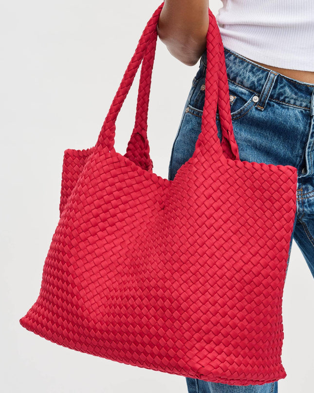Sky's The Limit - Large Woven Neoprene Tote-Olive Color