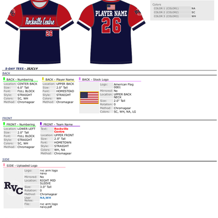 RVCLL Baseball Jersey - 2026