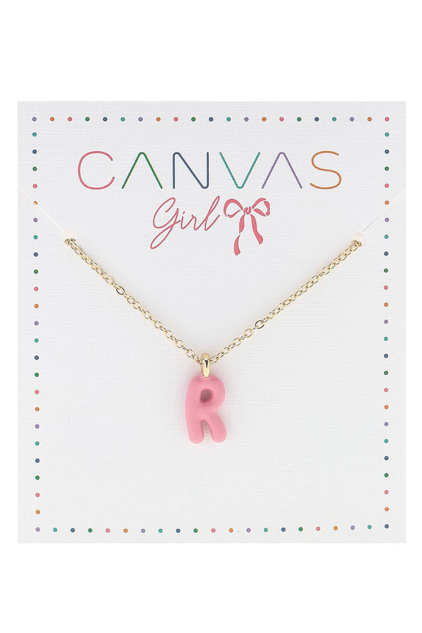 Viola Enamel Coated Letter Children's Necklace