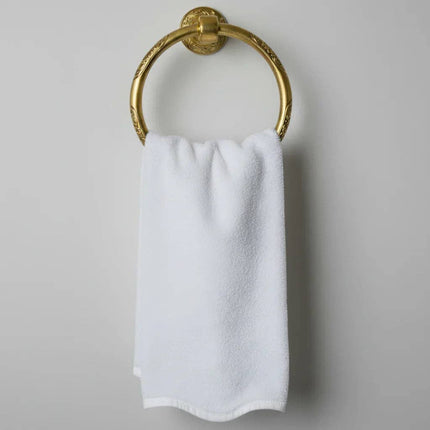 Personalized Luxury Cotton Hand Towels with Scallop Piping