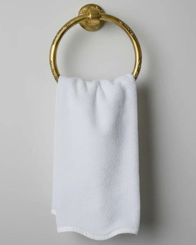 Personalized Luxury Cotton Hand Towels with Scallop Piping
