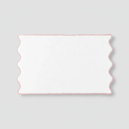 Personalized Luxury Cotton Hand Towels with Scallop Piping