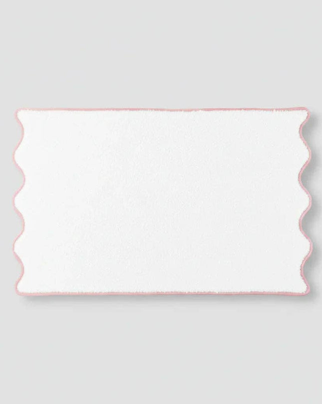 Personalized Luxury Cotton Hand Towels with Scallop Piping