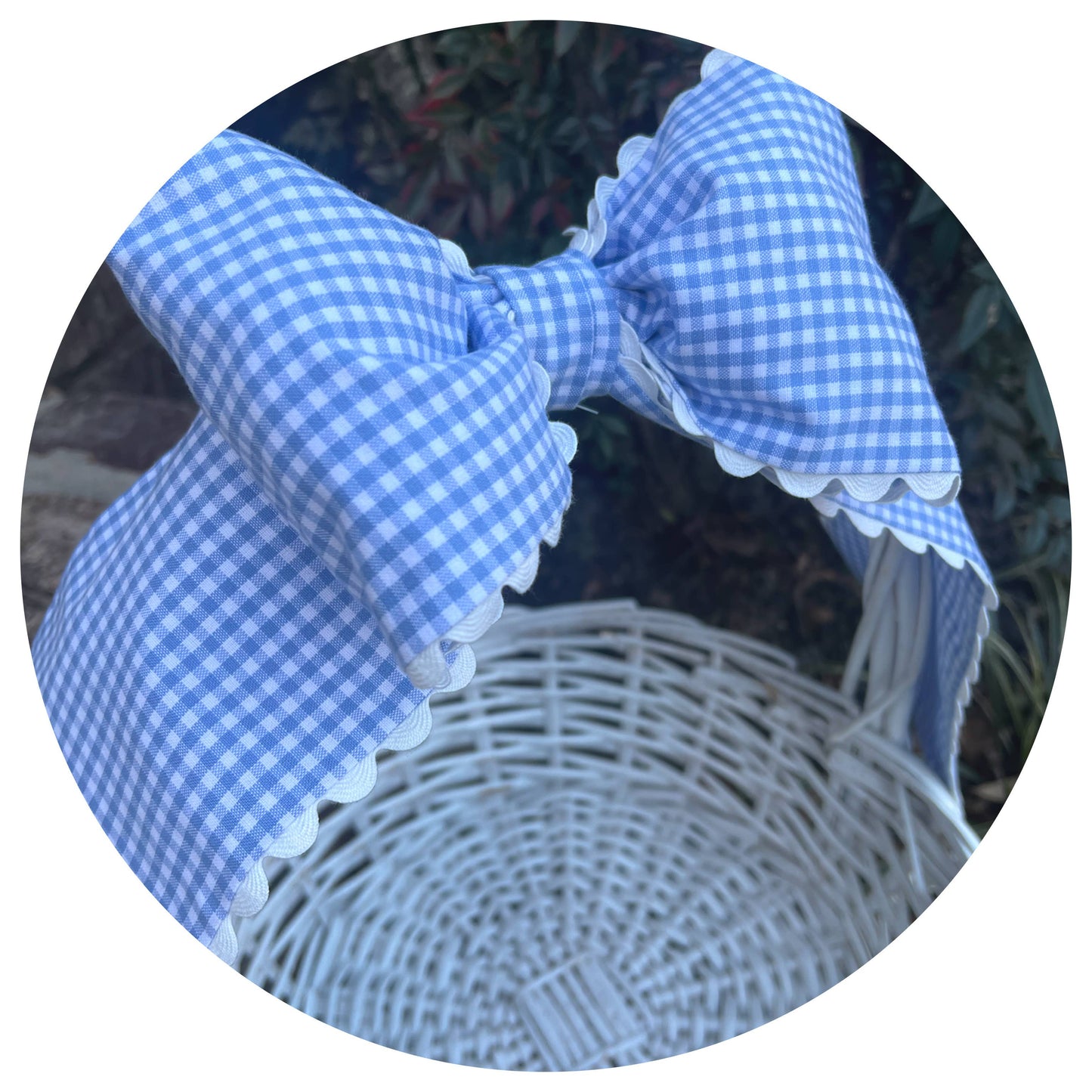 Custom Gingham Bow with Trim
