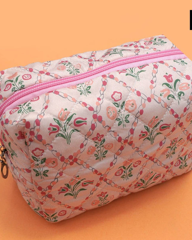 FLORAL TOILE PATTERN MAKEUP COSMETIC POUCH BAG | 40P562