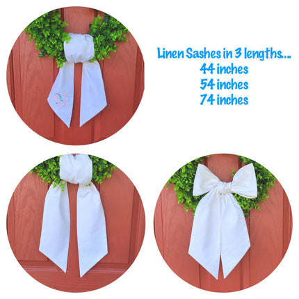 White Linen Sash
