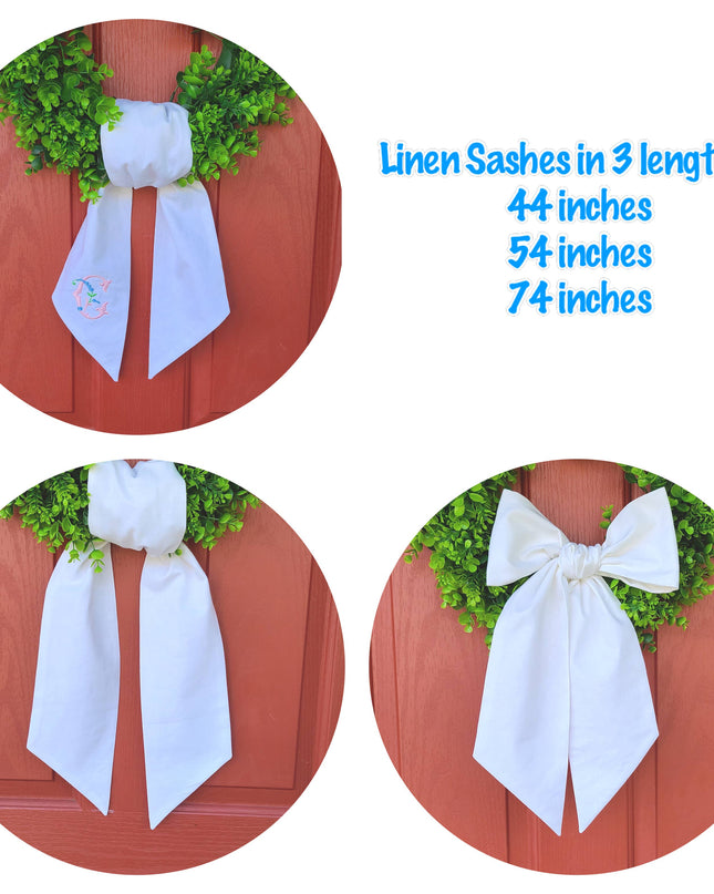 White Linen Sash