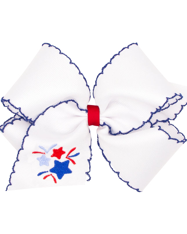 Fourth of July Embroidered Bow - King