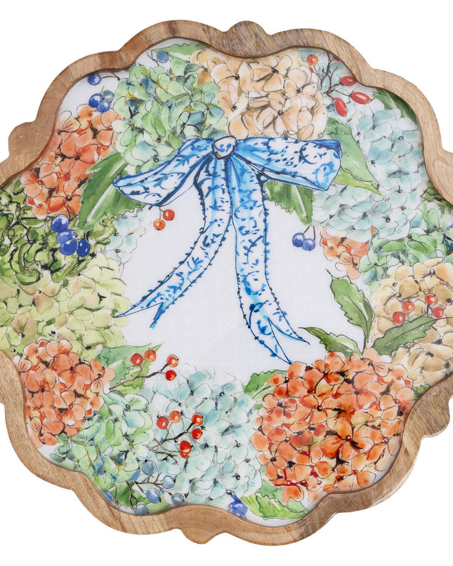 Fall Hydrangea Wavy Edge Platter Rosanne Beck