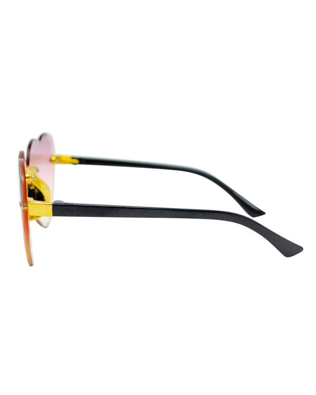 Frameless Heart Sunglasses: Plum