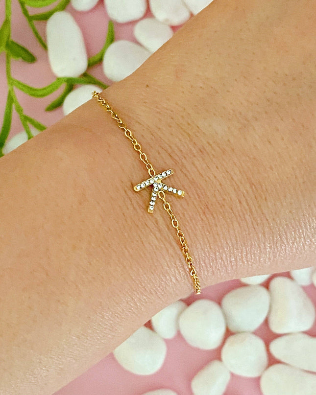 Dainty Sparkle Initial Bracelet