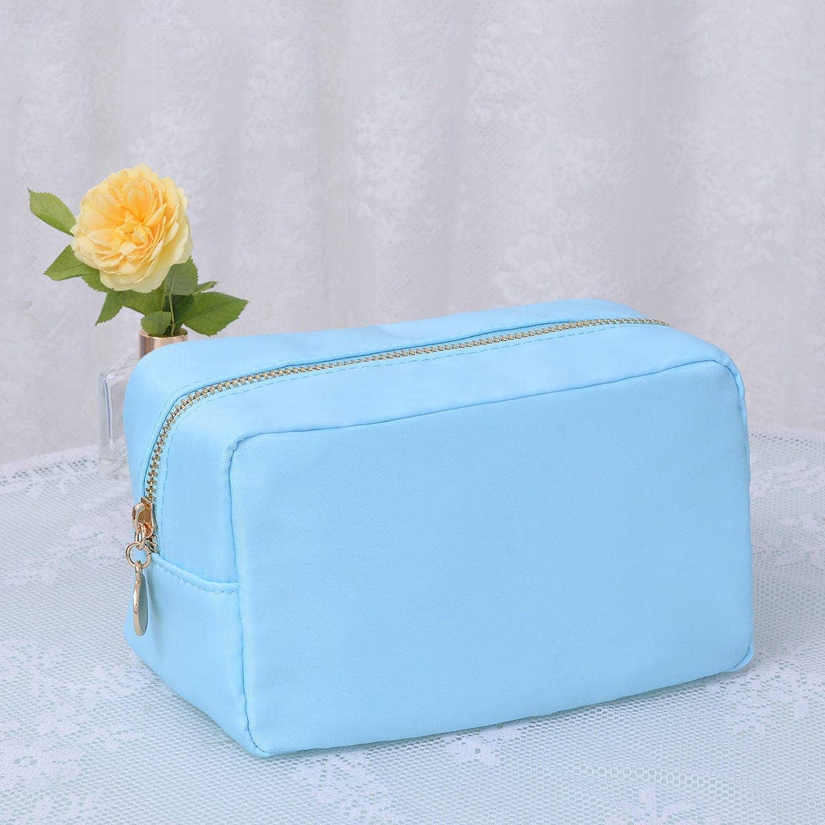 Personalized Emma Round Zippered Nylon Cosmetic Pouch Bag