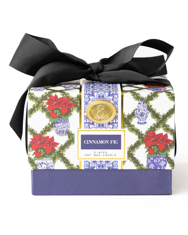 Cinnamon Fig 3-Wick Soy Candle in Printed Gift Box