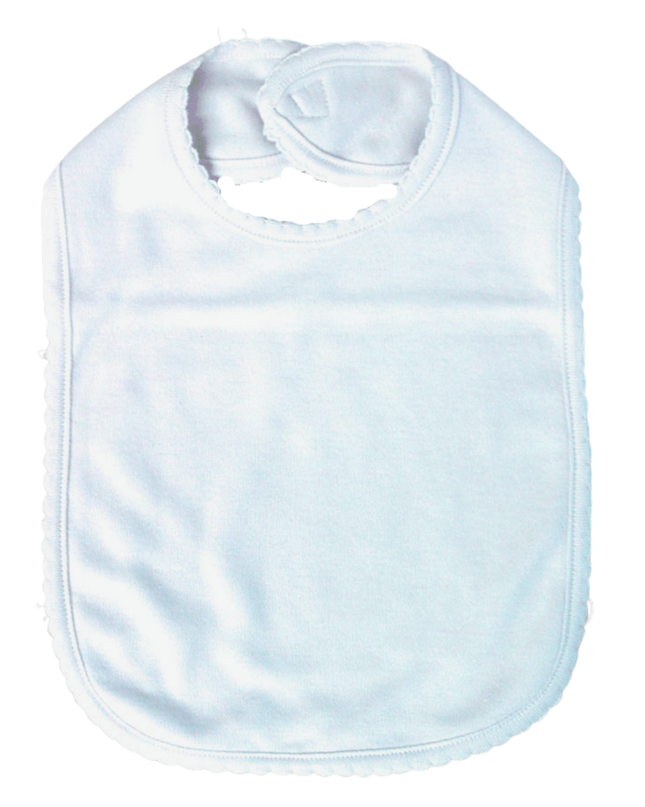 Laughing Giraffe Blank 2-PLY Picot Trim Baby Bib Embroidery