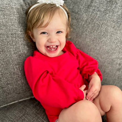 Baby Girl Long Sleeve Ruffle Hem Bodysuit