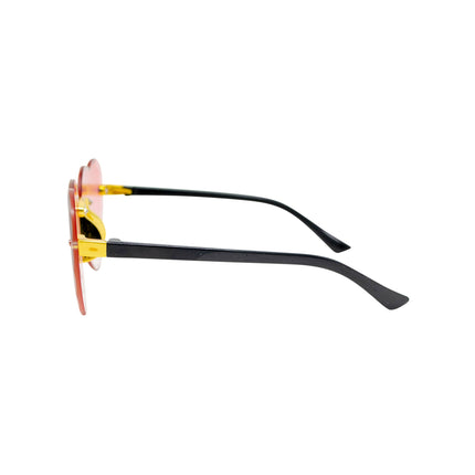 Frameless Heart Sunglasses: Plum