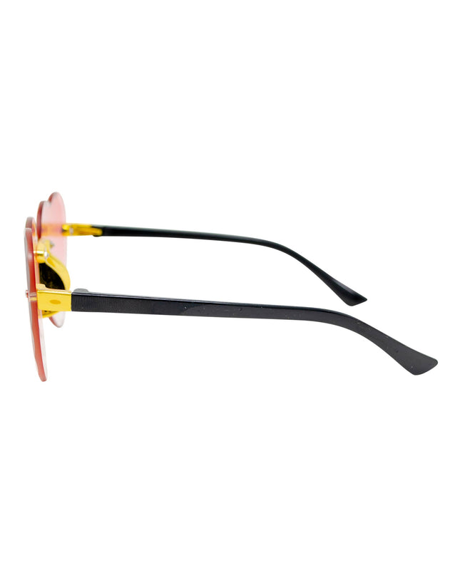 Frameless Heart Sunglasses: Plum