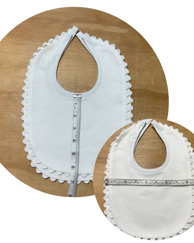 White Cotton Pique Toddler Drool Bib