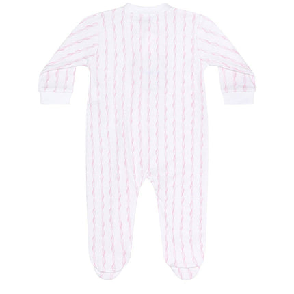 Pink Twirls Zipper Footie