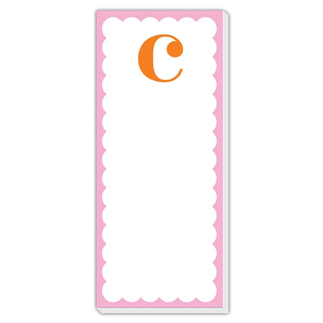 Scallop Monogram Orange And Pink C Skinny Notepad