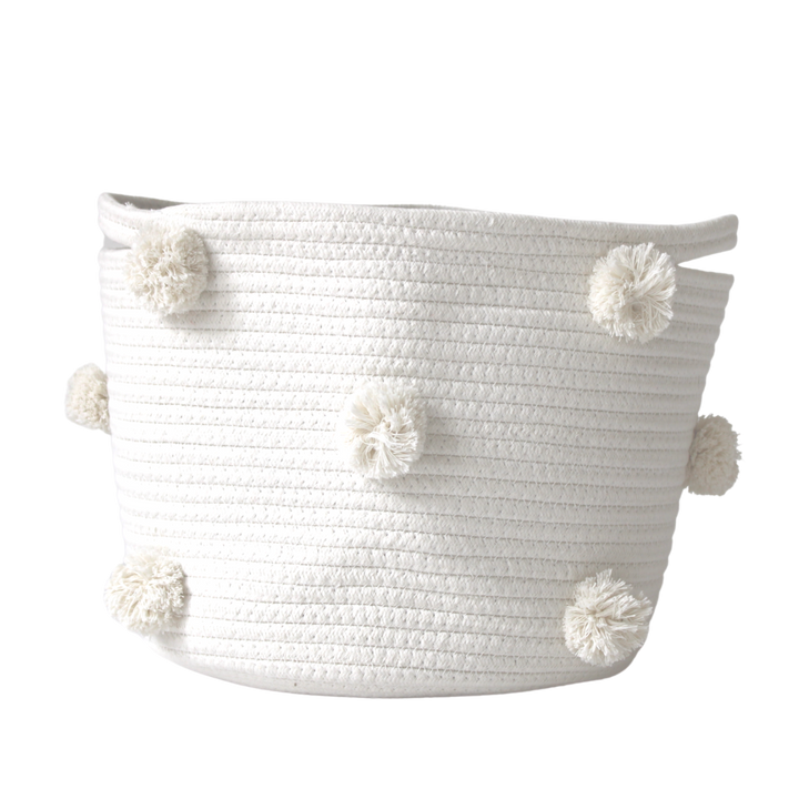 Natural Pom Basket