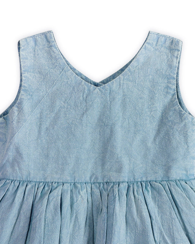River Soft Denim Washed Baby Dress + Bloomer (Organic)