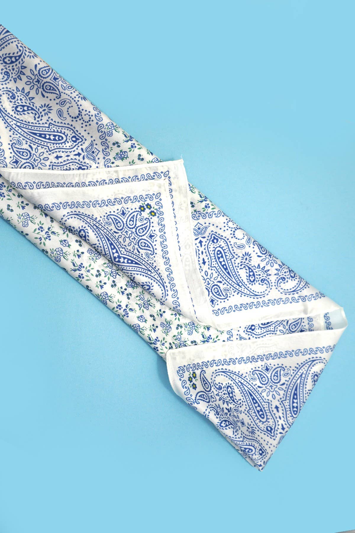 Large Floral Toile Print Bandana Scarf