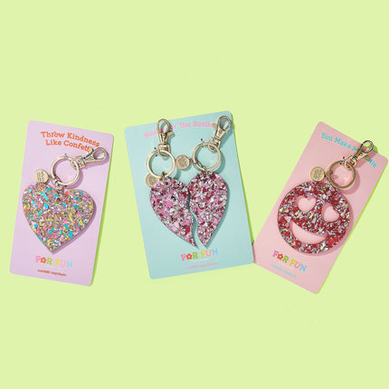 2-Piece Keychain Set - Heart Halves