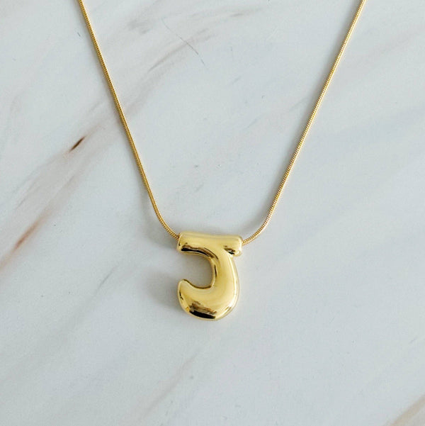 EY Balloon Letter Initial Necklace-Gold