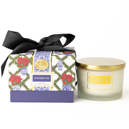 Cinnamon Fig 3-Wick Soy Candle in Printed Gift Box