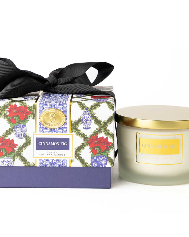 Cinnamon Fig 3-Wick Soy Candle in Printed Gift Box