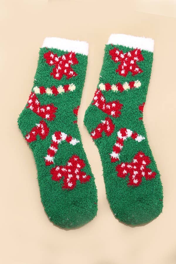 Christmas Holiday Warm Coral Fleece Fuzzy Socks