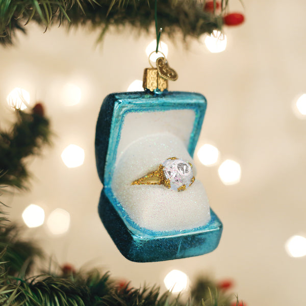 Something Blue Ring Box Ornament