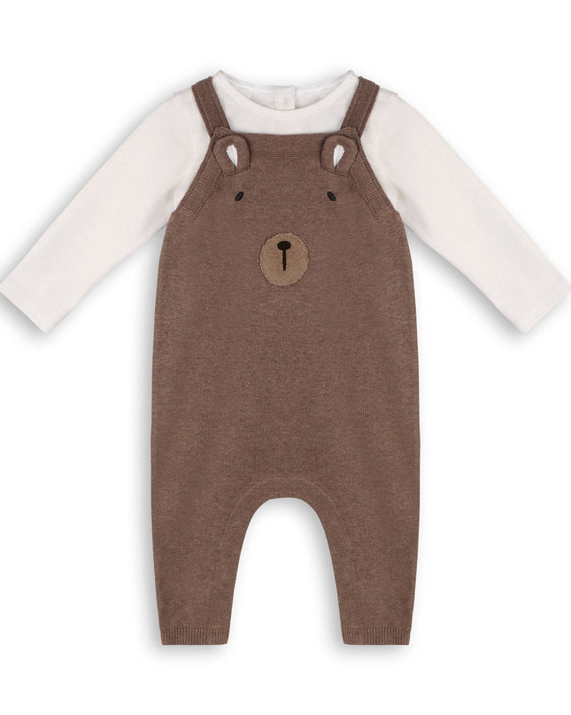 Bear Sweater Knit Baby Overall & Bodysuit Set (Organic)
