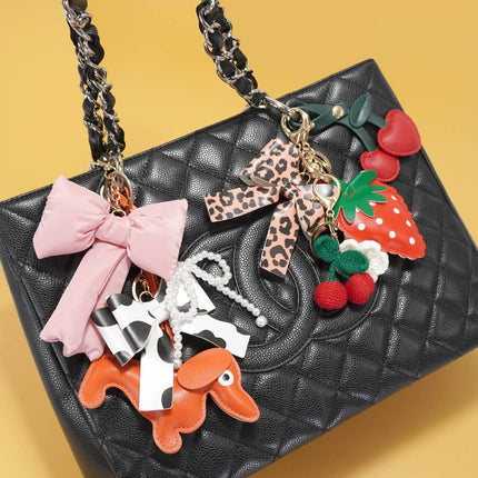 TRENDING VEGAN LEATHER DOG BAG CHARM KEYCHAINS | 40KC112