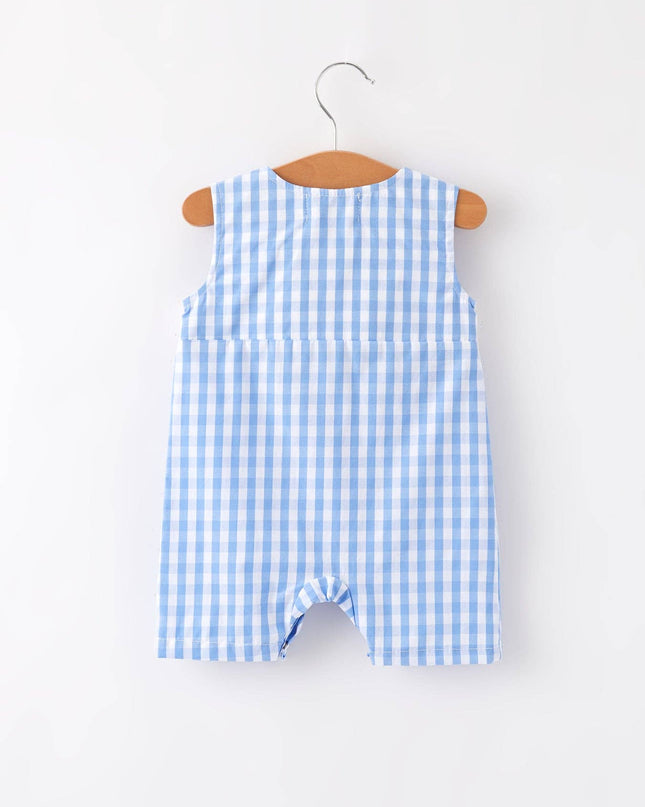 4th of july Flag Embroidery Smocking Boys Romper