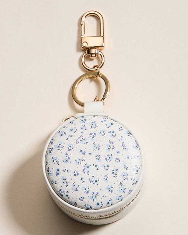 Floral Pattern Printed Travel Jewelry Case