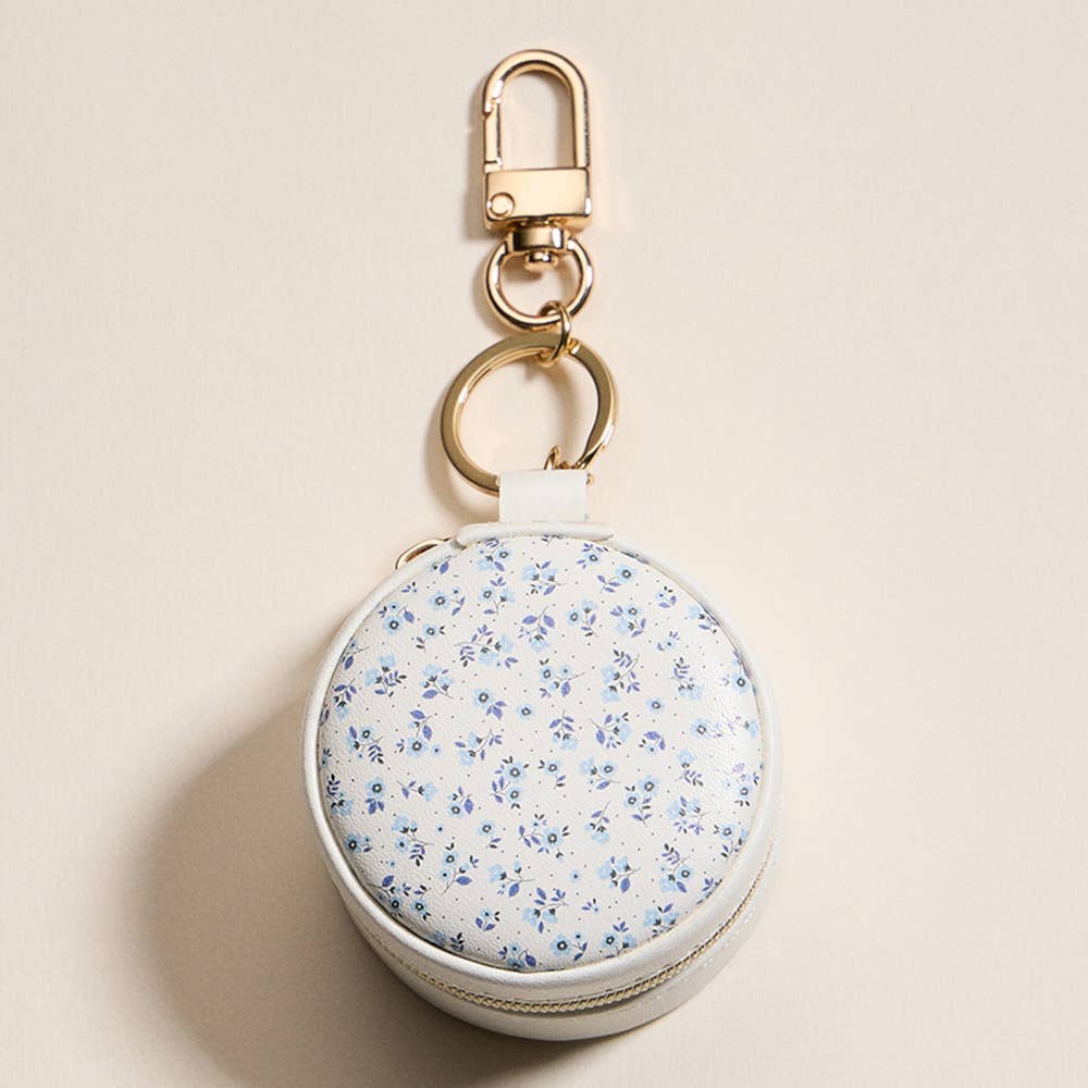 Floral Pattern Printed Travel Jewelry Case