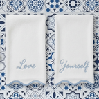 Hand Towel (2 Piece Set) / Dispenza Blue Piping