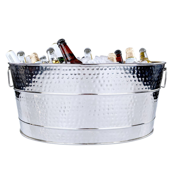 Personalized Aspen Party Tub Hammered Stainless Steel