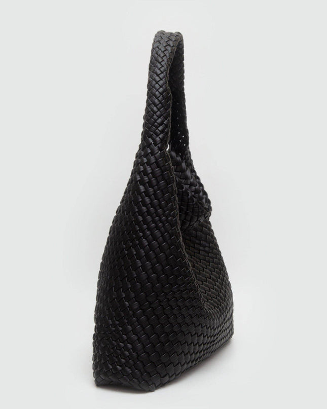 Tiara Woven Hobo Tote Bag With Pouch